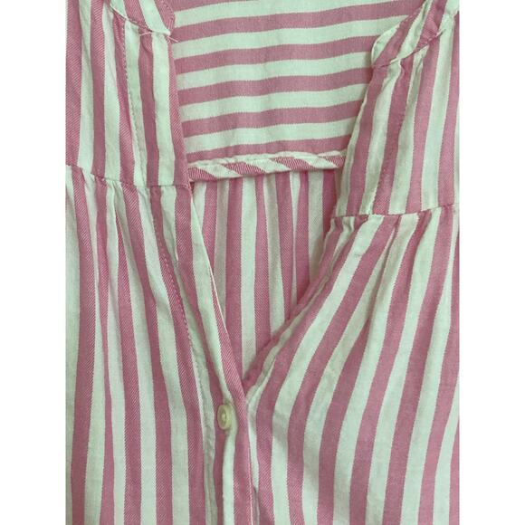 OLD NAVY Vertical Striped Slub-Weave Casual Popover Shirt Tunic for Women Sz M - Picture 13 of 16
